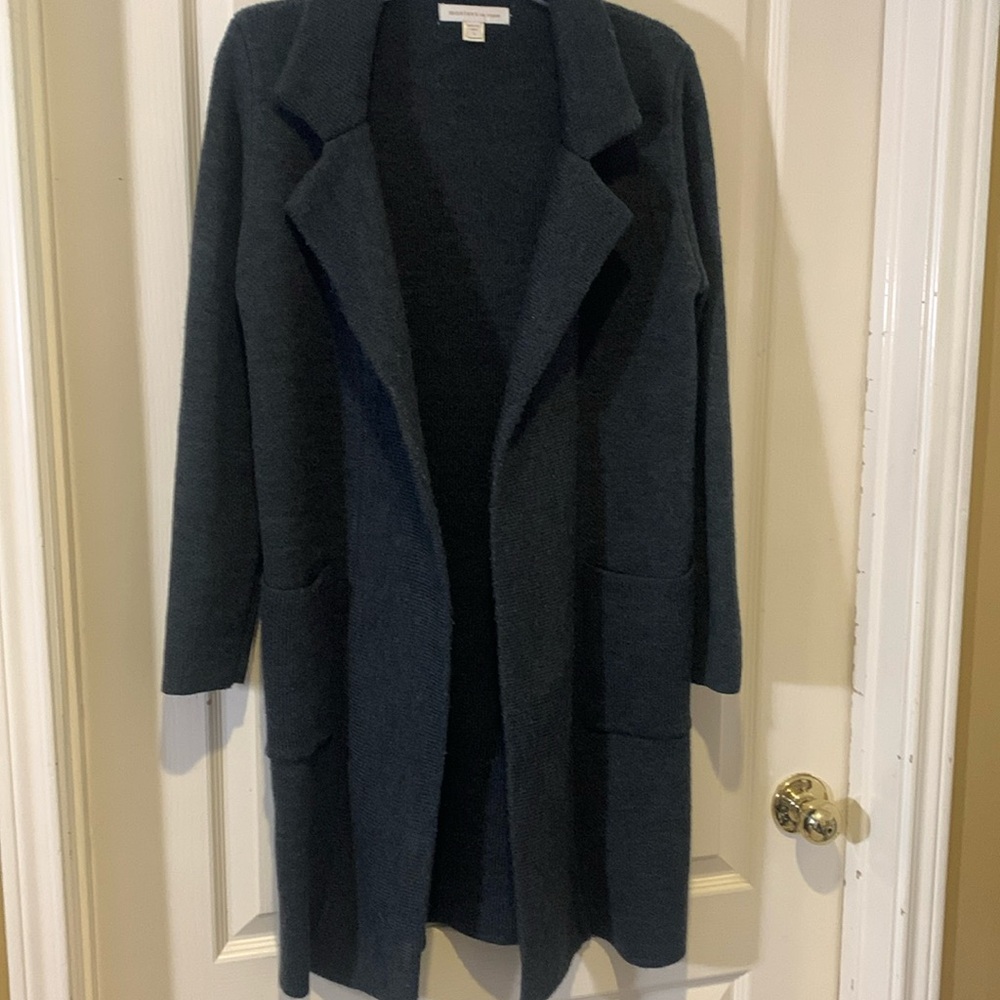Monteau Los Angeles Dark Gray Long Cardigan Jacket Sweater